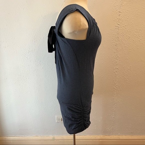 I Heart Ronson Navy Striped Sleeveless Tunic Dress Top XS - Picture 2 of 4